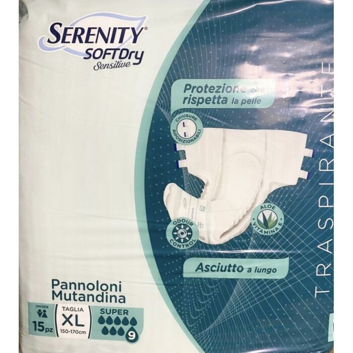 product-19509-0-2ffcb723-700 Serenity SoftDry Sensitive Slip Super Pannolone con Adesivi Taglia XL - immagine 1
