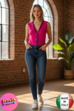 BODY DONNA FUXIA ORIGINALE PAILLETTE TAG. L BY J'AIME'