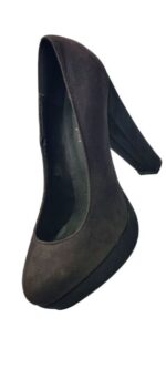 SCARPE  DECOLTE' MODA PLATEA TACCO 11,5 CAMOSCIO VIOLA SCURO