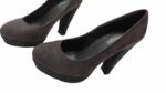 SCARPE  DECOLTE' MODA PLATEA TACCO 11,5 CAMOSCIO VIOLA SCURO