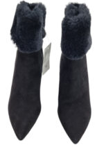 STIVALETTI  TACCO ALTO 9,5 cm. CAMOSCIO FOURURE NERI BY CONBIPEL