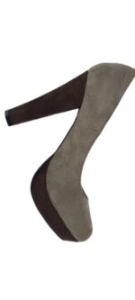 SCARPE DONNA DECOLTE TACCO ALTO MARRONE BEIGE TAG.37 BY CONBIPEL MADE IN ITALY - immagine 3