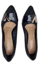 SCARPE DONNA  DECLOTE' VERA PELLE CAMOSCIO NERO BY FELIROSE 37