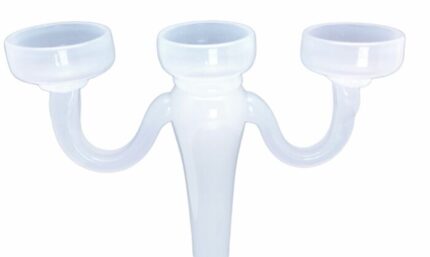 CANDELABRO IN VETRO BIANCO