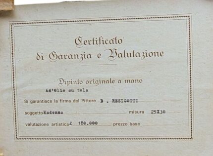 DIPINTO OLIO SU TELA LA MADONNA BY RESIGOTTI