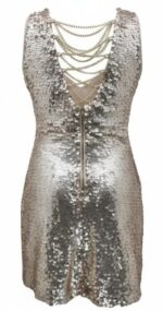 TUTA CORTA IN PAILLETTES ORO BY HELLEN BARRETT  TAG. XS - immagine 4