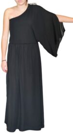 ABITO MONOSPALLA NERO ELEGANTE LUNGO  TAG. - immagine 4