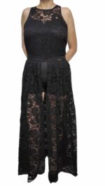 ELEGANTE  ABITO TUTA IN PIZZO NERA - immagine 2