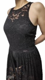 ELEGANTE  ABITO TUTA IN PIZZO NERA - immagine 4