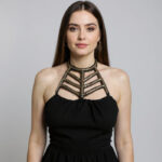 ABITO ELEGANTE SMANICATO NERO LUNGO HELLEN BARRETT - immagine 3