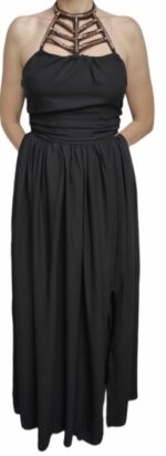 ABITO ELEGANTE SMANICATO NERO LUNGO HELLEN BARRETT - immagine 7