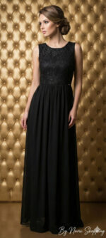 ABITO DONNA LUNGO ELEGANTE TOP IN PIZZO - immagine 3