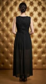 ABITO DONNA LUNGO ELEGANTE TOP IN PIZZO - immagine 2
