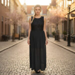 ABITO DONNA LUNGO ELEGANTE TOP IN PIZZO - immagine 6