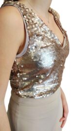 ABITO CERIMONIE DONNA PAILLETTE BEIGE BY HELLEN BARRETT TAG. - immagine 4
