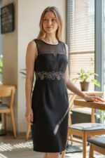ABITO  J’AIME ELEGANTE NERO FASCIA CENTRALE   Taglia XS  - M