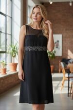 ABITO  J’AIME ELEGANTE NERO FASCIA CENTRALE   Taglia XS  - M