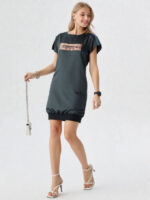 Mini Dress Luxury in Raso con Dettaglio Gioiello - immagine 4