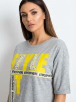 ABITO T-SHIRT  GRIGIO  “STYLE IT”  ORIGINALE CON PERLINE - immagine 2