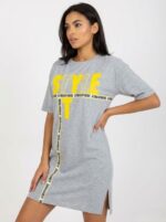 ABITO T-SHIRT  GRIGIO  “STYLE IT”  ORIGINALE CON PERLINE