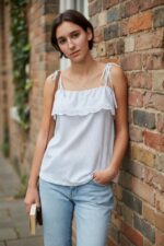 TOP DONNA A BLAZE BIANCO AZZURRO BY ORSAY - immagine 2