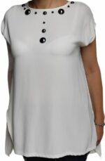 BLUSE DONNA BIANCO DAL TAGLIA DRITTO BY - immagine 4