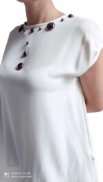 BLUSE DONNA BIANCO DAL TAGLIA DRITTO BY - immagine 3