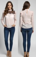 CAMICETTA DONNA ROSA MANICHE LUNGHE