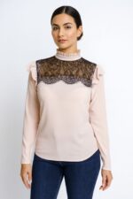 CAMICETTA DONNA ROSA MANICHE LUNGHE