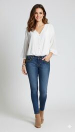 CAMICETTA BODY BIANCA CON SCOLLO A V