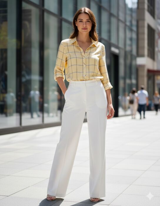 product-20287-0-460de85f-700 CAMICIA DONNA POPLINE QUADRETTI GIALLA - immagine 1