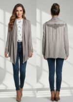 CARDIGAN DONNA  LEGGERO LUNGO TORTORA
