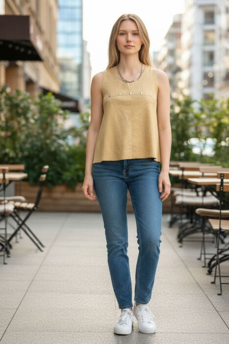 product-20337-0-42a570f3-700 TOP SENZA MANICHE DONNA GIALLO CHIARO - immagine 1