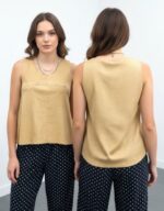 TOP SENZA MANICHE DONNA GIALLO CHIARO - immagine 2