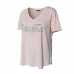 MAGLIETTA ORSAY ROSA CON SCRITTA  GLITTER ARGENTO - immagine 3