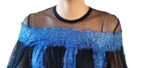 Robe courte bicolore noire et bleue en tulle et dentelle - immagine 7