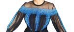 Robe courte bicolore noire et bleue en tulle et dentelle - immagine 6