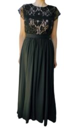 abito lungo di pizzo nero by HELLEN BARRETT - immagine 4