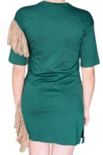 abito t-shirt verde con pizzo laterale e la stampa "CALIFORNIA" by j'aime - immagine 3