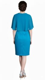 abito elegante tubino blu cobalto o turchese - immagine 5