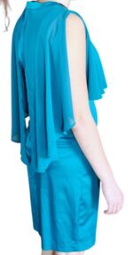 abito elegante tubino blu cobalto o turchese - immagine 7