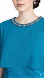 abito elegante tubino blu cobalto o turchese - immagine 3
