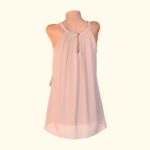 Mini abito rosa cipria con scollo a halter