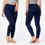 Leggings donna LEABLE con elastico in vita, in cotone bielastico Blu / Tortora