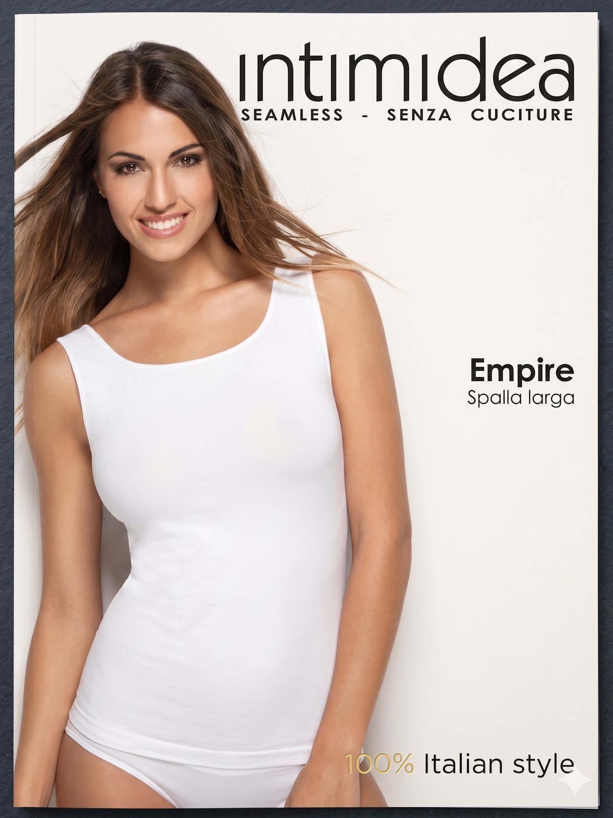 CANOTTA MICROFIBRA DONNA INTIMIDEA SENZA CUCI. EMPIRE SPALLA LARGA CANOTTA MICROFIBRA DONNA INTIMIDEA SENZA CUCI. EMPIRE SPALLA LARGA - immagine 1