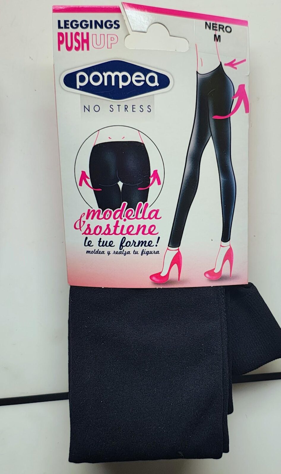 DONNA-68214 LEGGINGS JEANS POMPEA NERO - immagine 1