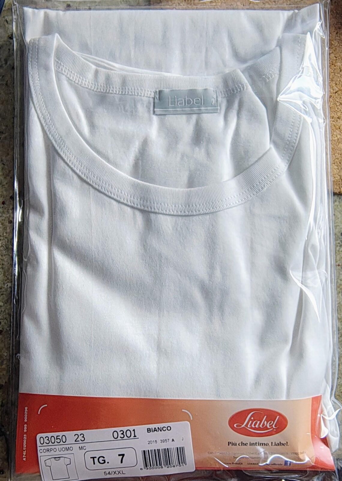 UOMO-301 T-SHIRTL LIABEL - BIANCO FILO SCOZIA - immagine 1