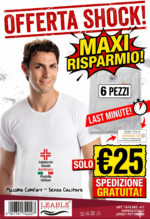 T-SHIRT UOMO  LEABLE  BIANCO 100 % COTONE MAKO' - immagine 2