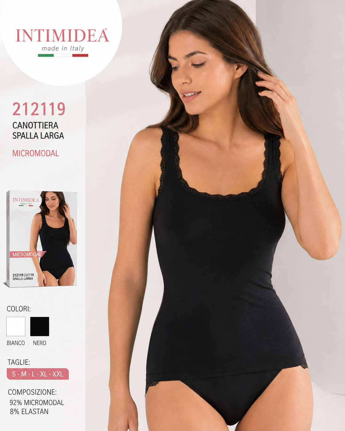 CAMISETA MUJER INTIMIDEA 212119 LXL CANOTTIERA DONNA INTIMIDEA 212119 (L/XL)