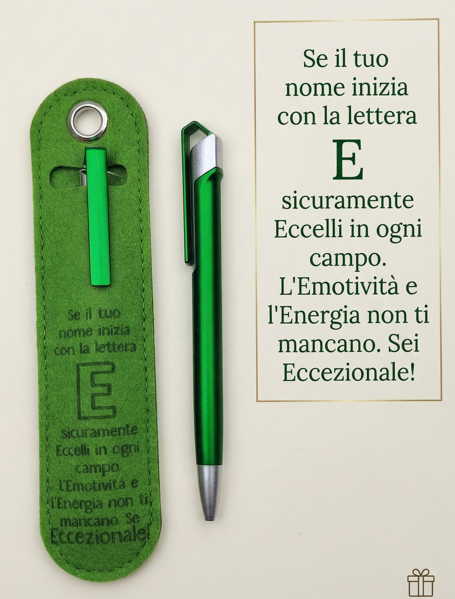 E - ECCEZZIONALE Penna a Sfera con Dedica – Lettera E